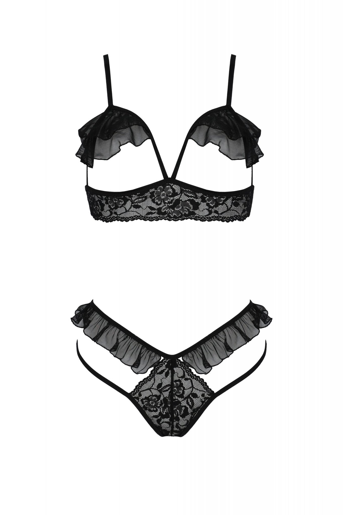 PASSION - SET DOLLY DUE PEZZI NERO - PASSION WOMAN SETS - Intimo per le occasioni speciali | The Game Lingerie