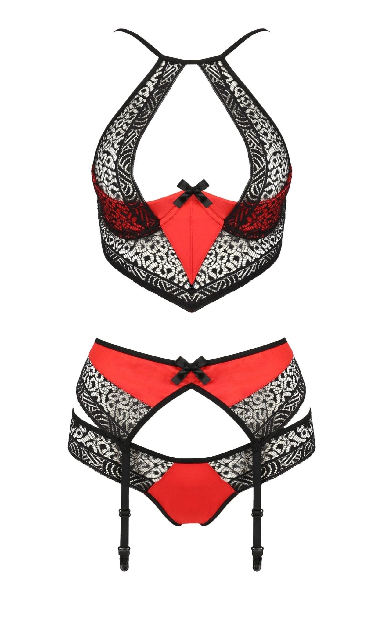 PASSION - SET DONNA ROSSO SCARLET - PASSION WOMAN SETS - Intimo per le occasioni speciali | The Game Lingerie