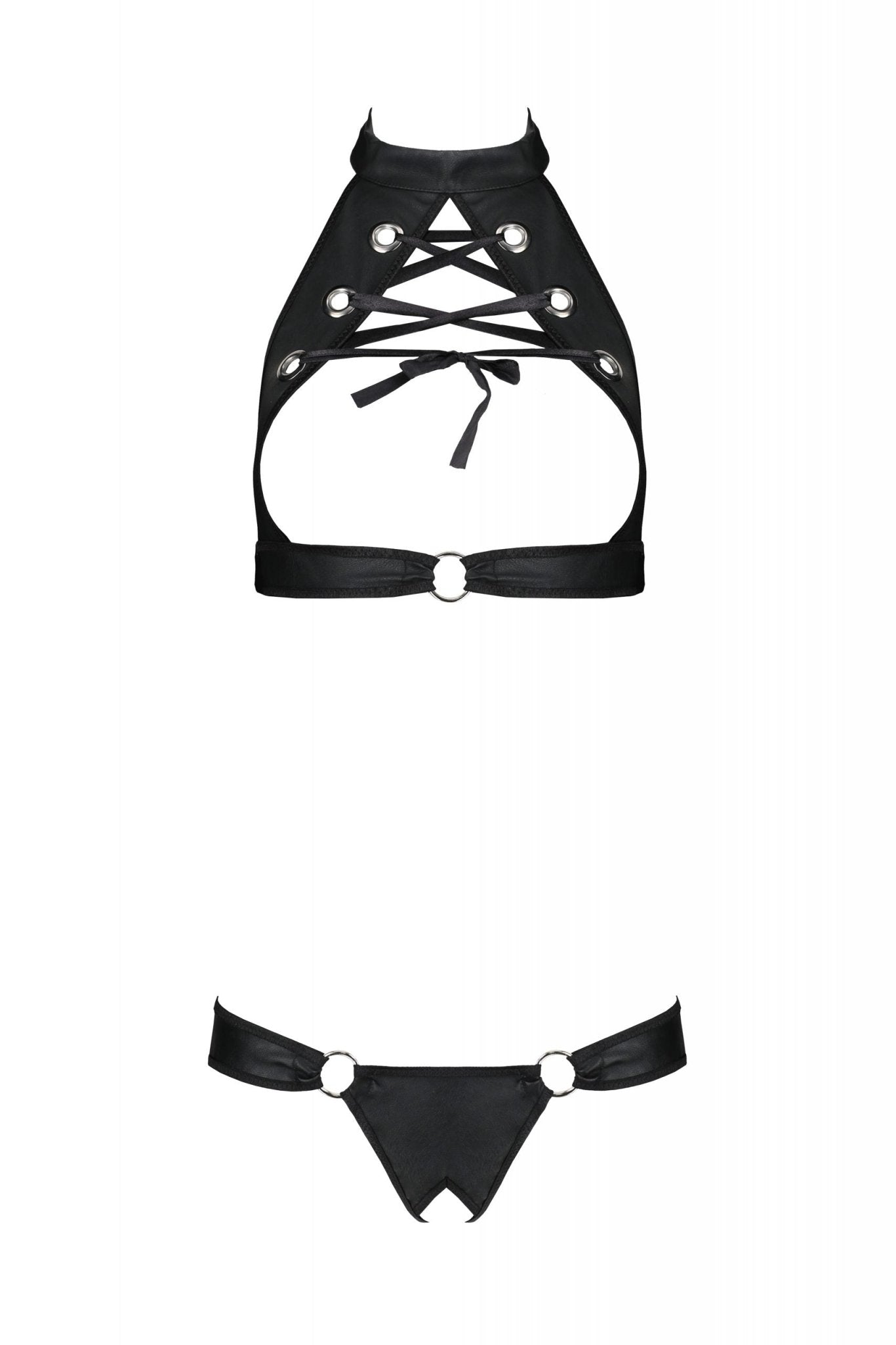 PASSION - SET MALWIA IN PELLE ECOLOGICA - PASSION WOMAN SETS - Intimo per le occasioni speciali | The Game Lingerie