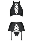 PASSION - SET NANCY IN PELLE ECOLOGICA S/M - PASSION WOMAN SETS - Intimo per le occasioni speciali | The Game Lingerie