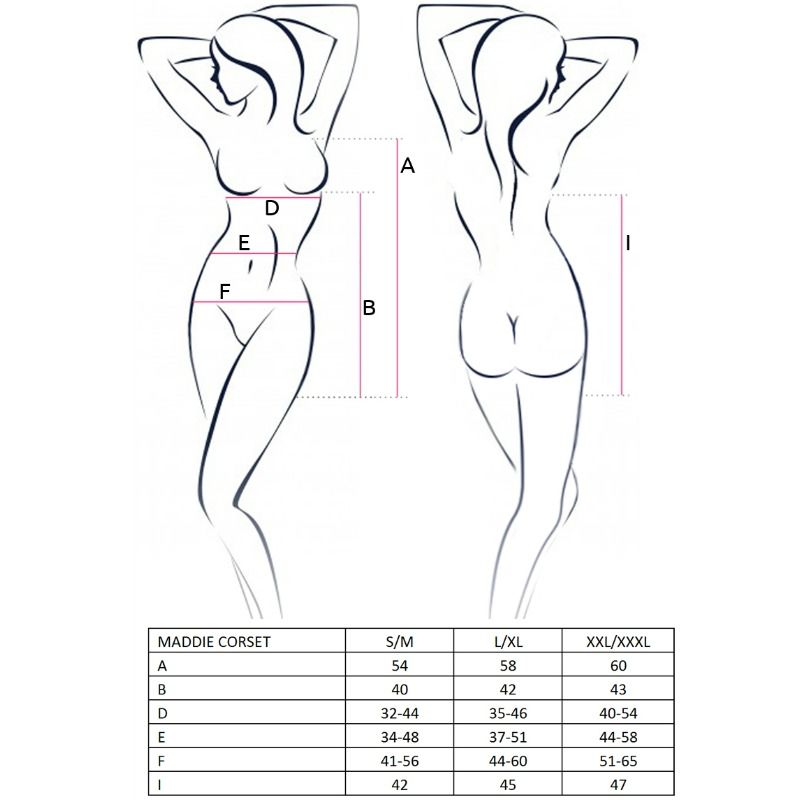 PASSION - WOMAN MADDIE CORSETTO NERO TAGLIA S/M - PASSION WOMAN CORSETS - Intimo per le occasioni speciali | The Game Lingerie