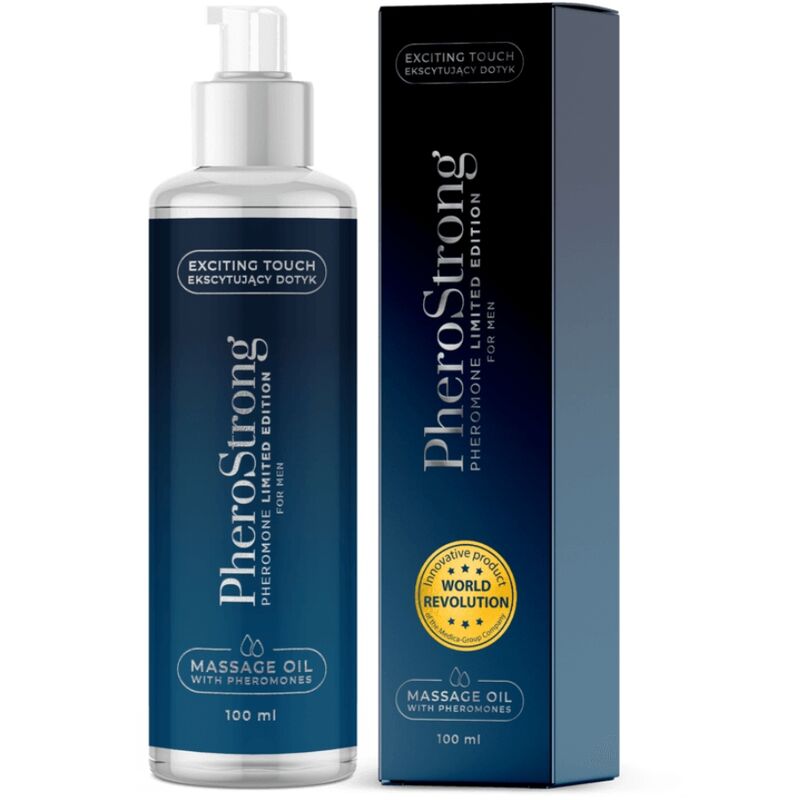 PHEROSTRONG - OLIO DA MASSAGGIO EDIZIONE LIMITATA PER UOMINI 100 ML - PHEROSTRONG - Intimo per le occasioni speciali | The Game Lingerie