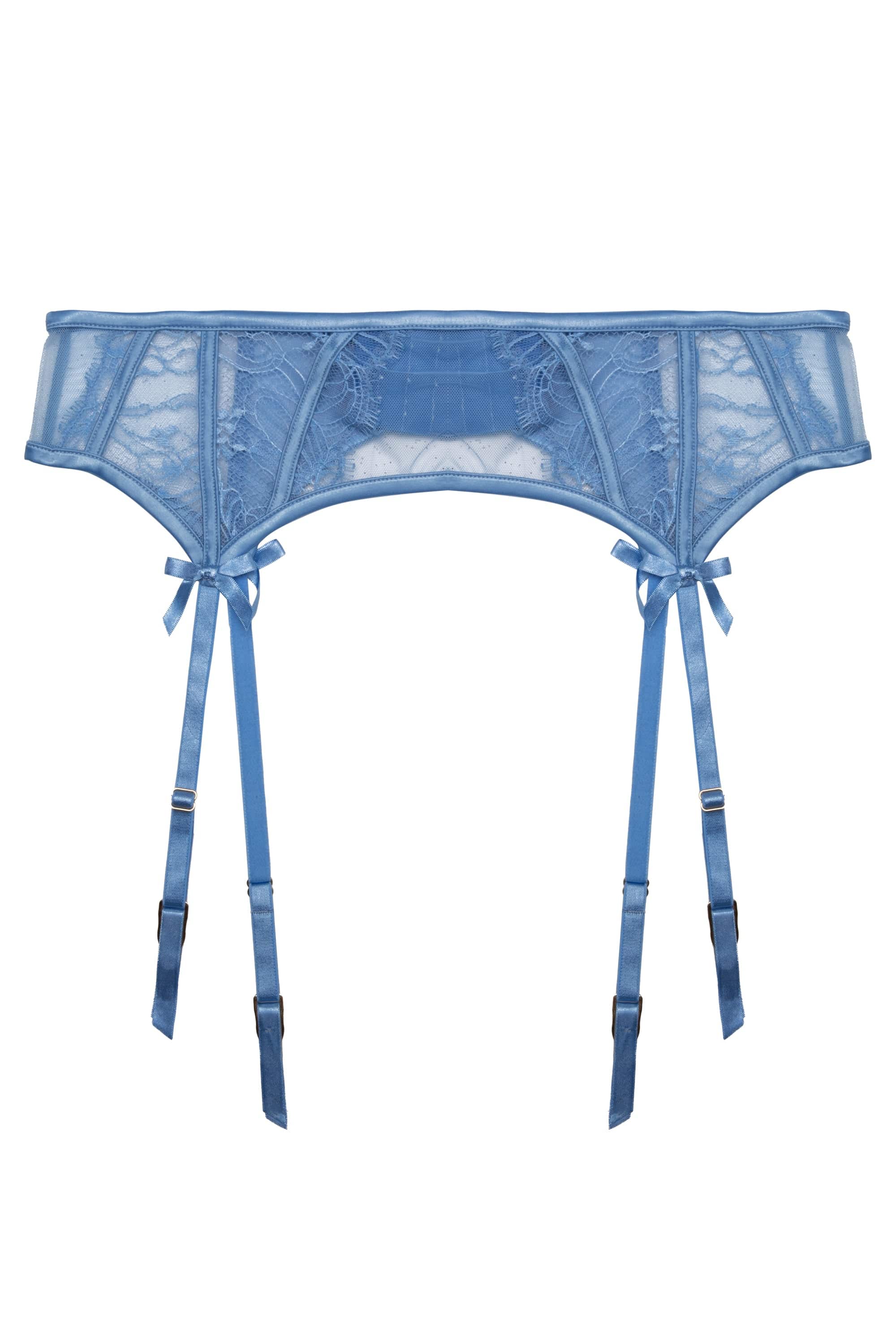 Reggicalze Fallon Cornflower azzurro fiordaliso - The Game Lingerie