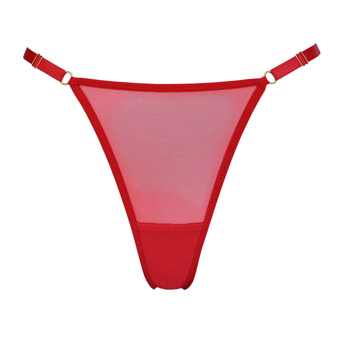 Perizoma a taglio alto regolabile rosso - The Game Lingerie