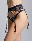 Reggicalze "L'insolente" in pizzo nero - The Game Lingerie