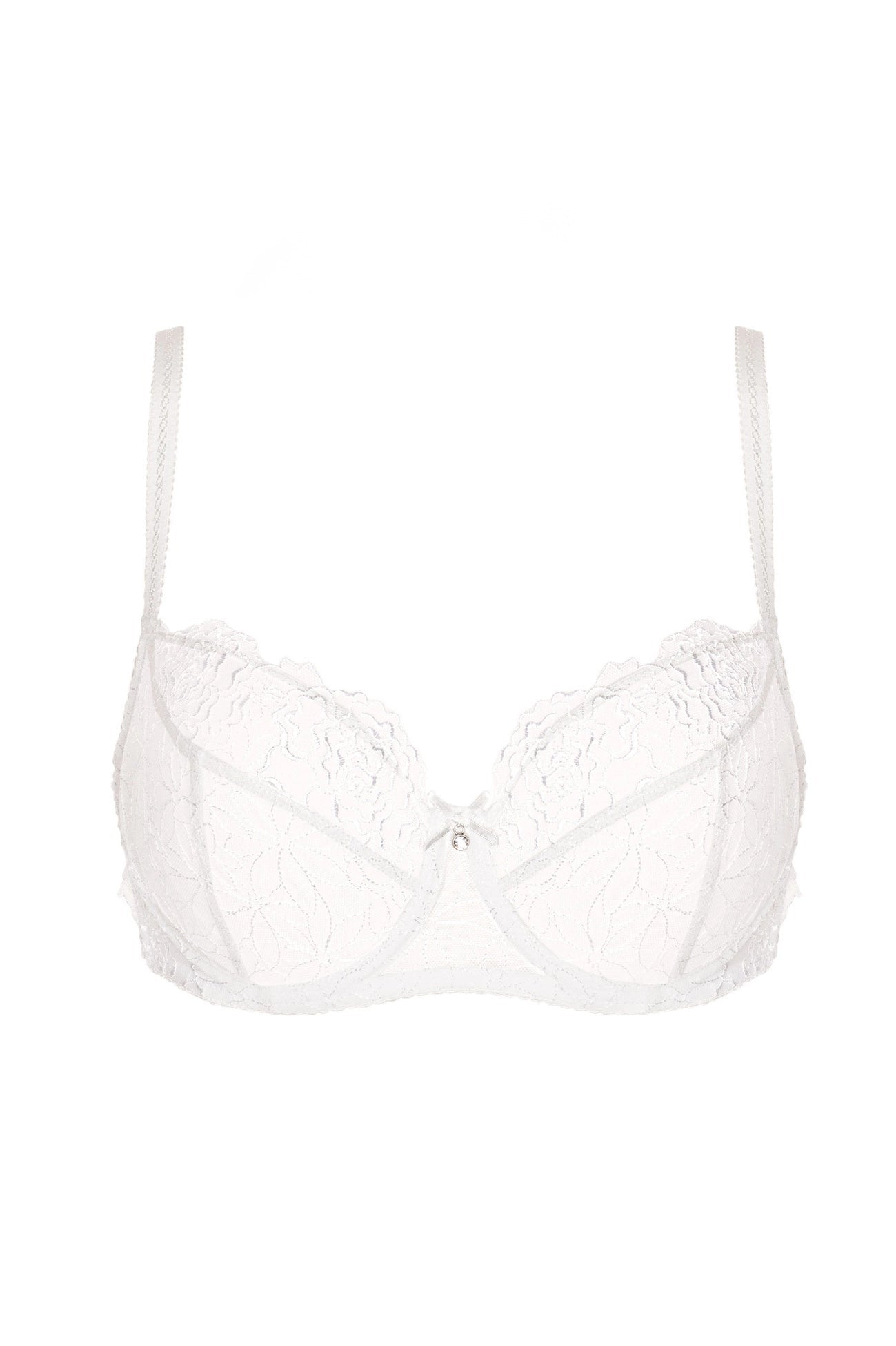 Reggiseno Morbido con Ricami Floreali e Ferretto Pamela Bianco - Gorteks - Intimo per le occasioni speciali | The Game Lingerie