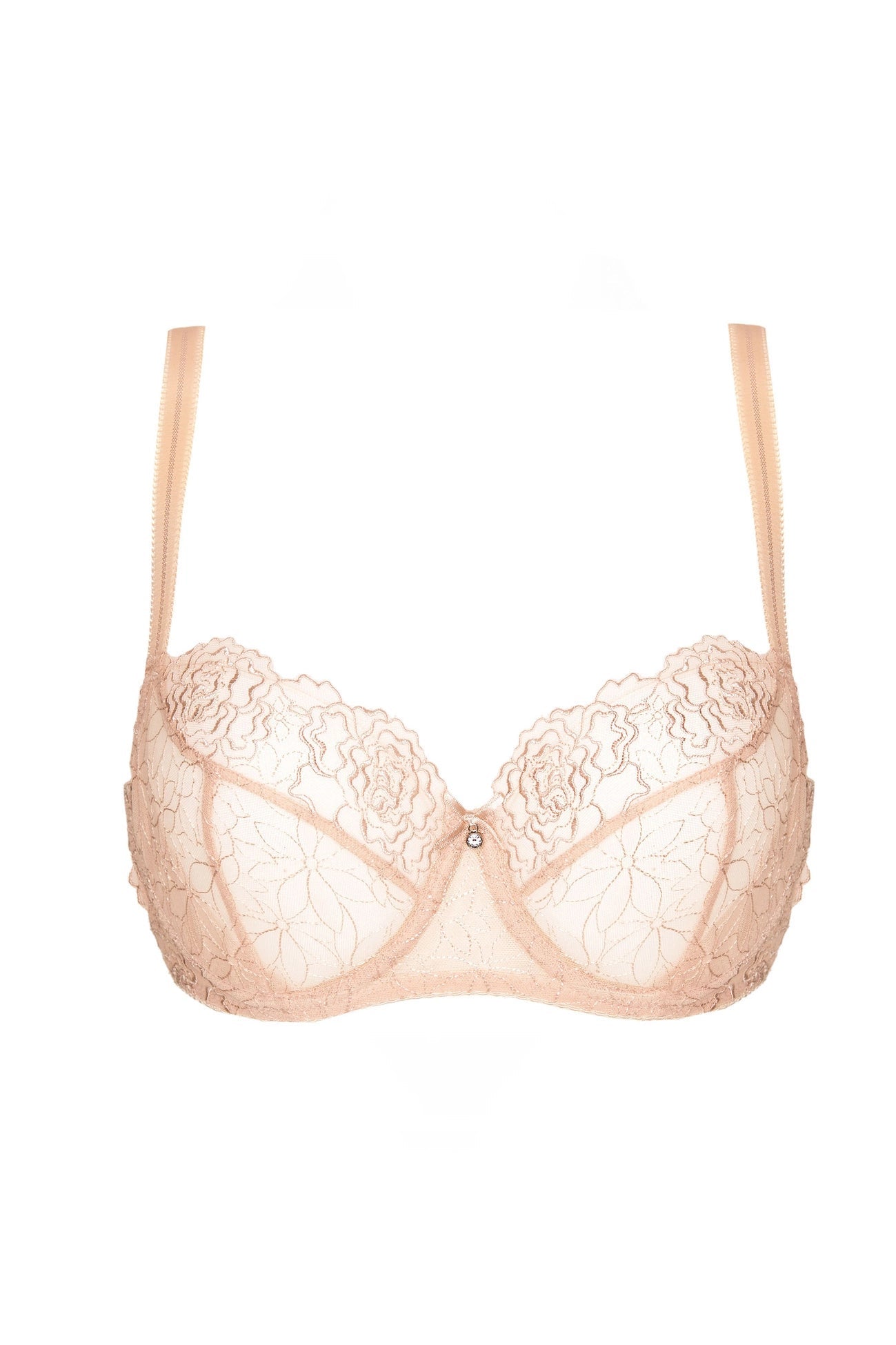 Reggiseno Morbido con Ricami Floreali e Ferretto Pamela Naturale - Gorteks - Intimo per le occasioni speciali | The Game Lingerie