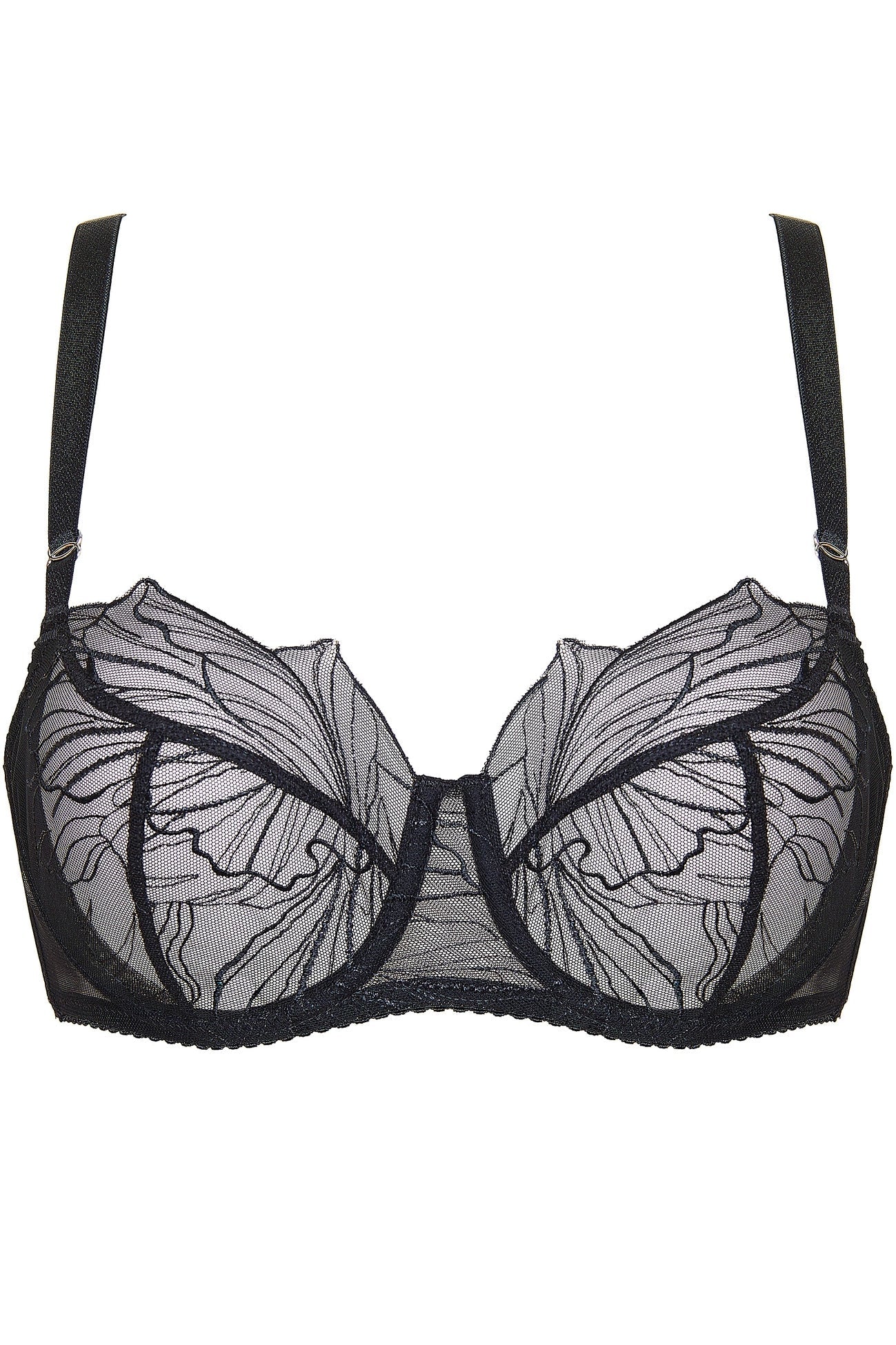 Reggiseno Morbido con Ricami Floreali in Filo d'Argento Aurora Nero | Gorteks - Gorteks - Intimo per le occasioni speciali | The Game Lingerie