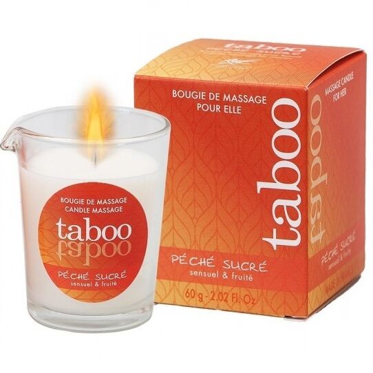RUF - CANDELA DA MASSAGGIO TABOO PER LEI AROMA DI NETTARINA PECHE SUCRE - RUF - Intimo per le occasioni speciali | The Game Lingerie