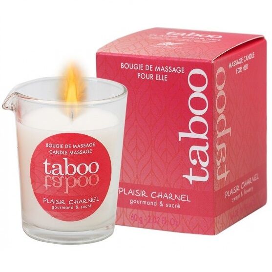 RUF - CANDELA DA MASSAGGIO TABOO PER LEI PLAISIR CHARNEL AROMA DI FIORI DI CACAO - RUF - Intimo per le occasioni speciali | The Game Lingerie
