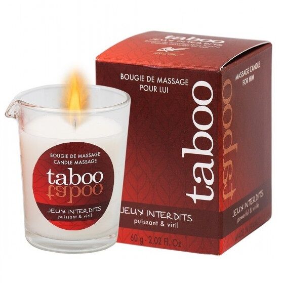 RUF - CANDELA DA MASSAGGIO TABOO PER LUI JEUX INTERDITS AROMA DI LICHENE SELVAGGIO - RUF - Intimo per le occasioni speciali | The Game Lingerie