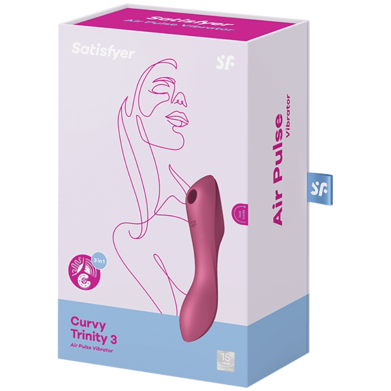 SATISFYER - MASSAGGIATORE CURVY TRINITY 3 AIR PULSE ROSSO - SATISFYER AIR PULSE - Intimo per le occasioni speciali | The Game Lingerie