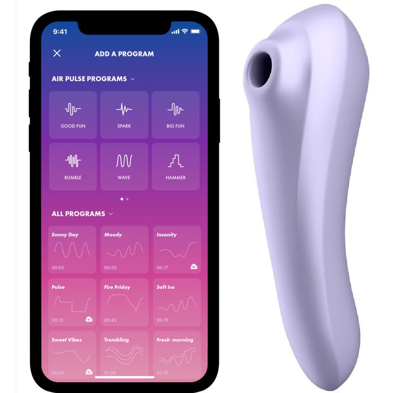 SATISFYER - VIBRATORE DUAL PLEASURE AIR PULSE MAUVE - SATISFYER CONNECT - Intimo per le occasioni speciali | The Game Lingerie