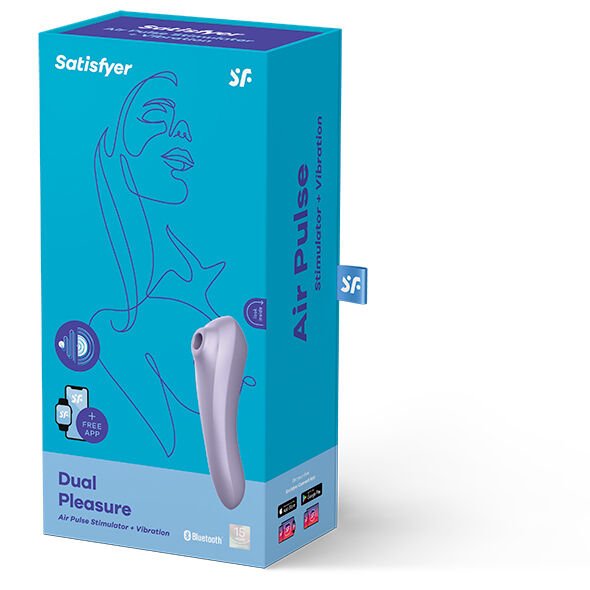 SATISFYER - VIBRATORE DUAL PLEASURE AIR PULSE MAUVE - SATISFYER CONNECT - Intimo per le occasioni speciali | The Game Lingerie