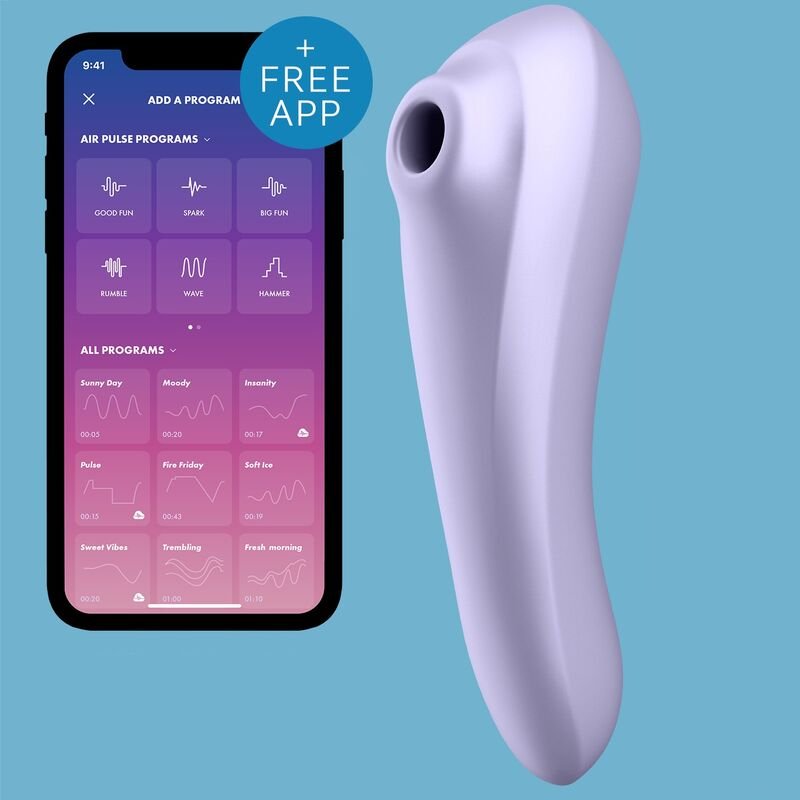 SATISFYER - VIBRATORE DUAL PLEASURE AIR PULSE MAUVE - SATISFYER CONNECT - Intimo per le occasioni speciali | The Game Lingerie