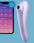 SATISFYER - VIBRATORE DUAL PLEASURE AIR PULSE MAUVE - SATISFYER CONNECT - Intimo per le occasioni speciali | The Game Lingerie