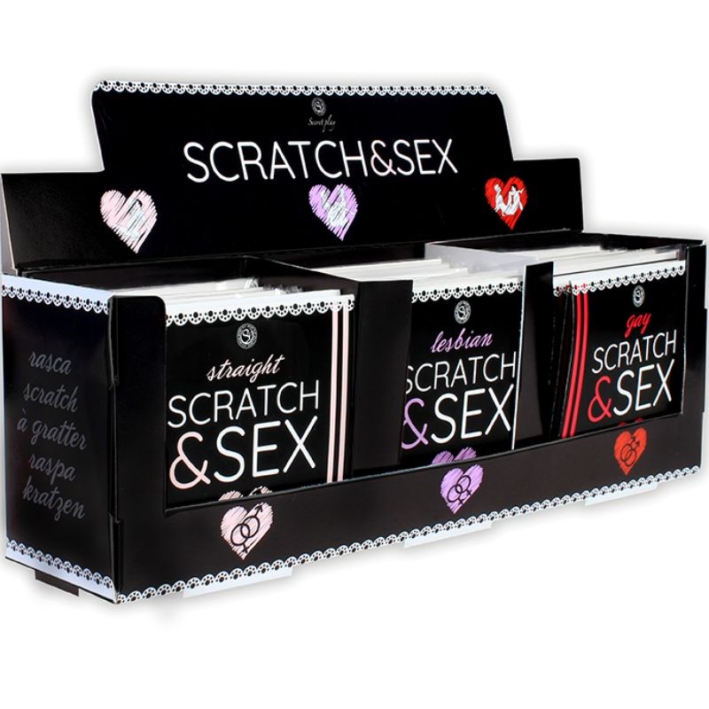 SECRETPLAY - DISPLAY + POSTURE SCRATCH E SESSO (ES/EN/FR/PT/DE) - SECRETPLAY 100% GAMES - Intimo per le occasioni speciali | The Game Lingerie
