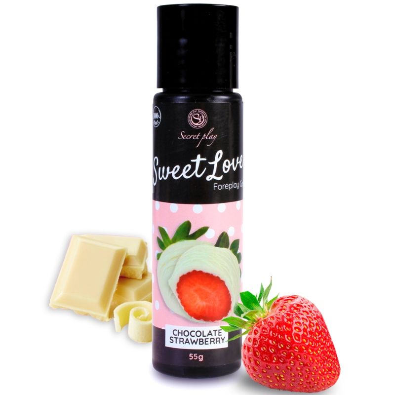 SECRETPLAY - GEL DOLCE AMORE FRAGOLA E CIOCCOLATO BIANCO 60 ML - SECRETPLAY COSMETIC - Intimo per le occasioni speciali | The Game Lingerie