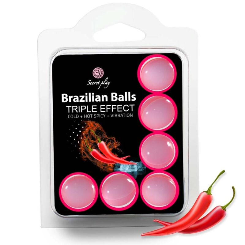 SECRETPLAY - SET 6 PALLINE BRASILIANE TRIPLO EFFETTO - SECRETPLAY COSMETIC - Intimo per le occasioni speciali | The Game Lingerie