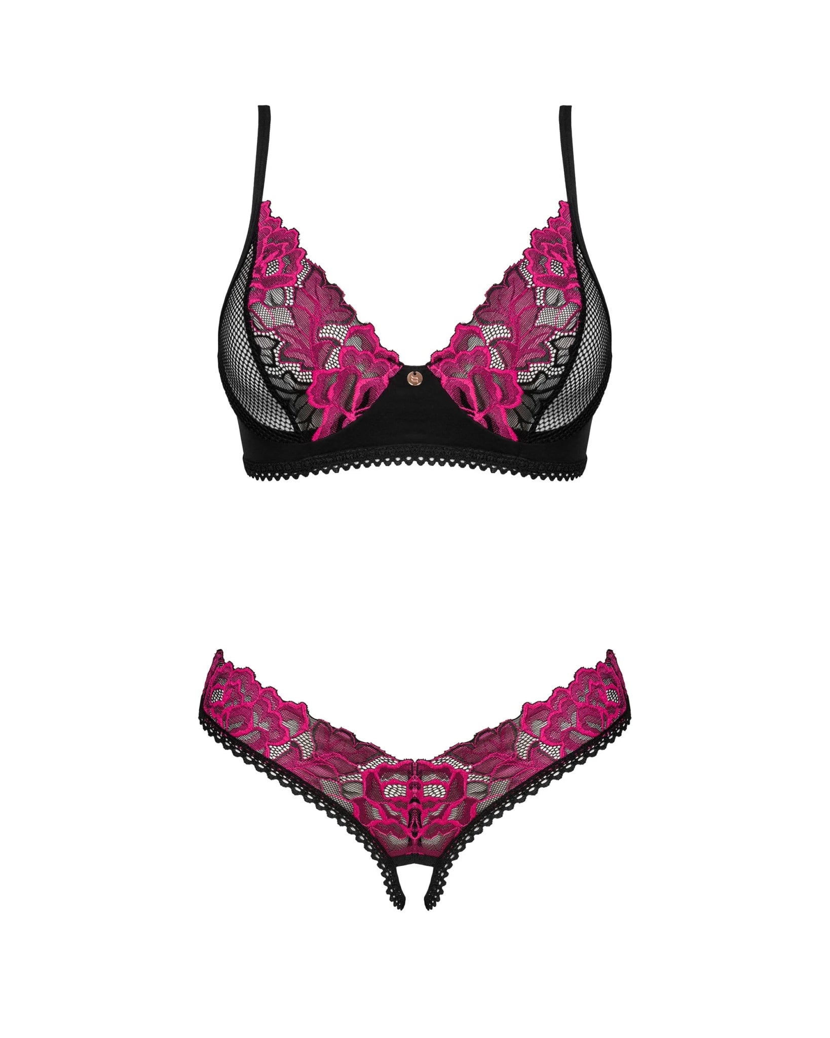 Set Sexy con Reggiseno e Perizoma Aperto Rosenty | Obsessive 185993 - Obsessive - Intimo per le occasioni speciali | The Game Lingerie