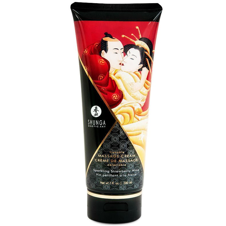 SHUNGA - CREMA DA MASSAGGIO FRAGOLA E CAVA 200 ML - SHUNGA MASSAGE CREAM - Intimo per le occasioni speciali | The Game Lingerie