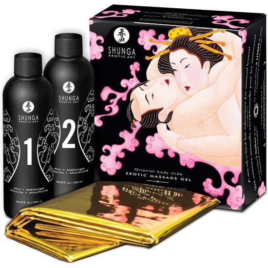 SHUNGA - GEL DA MASSAGGIO EROTICO CORPO A CORPO FRAGOLE E CAVA - SHUNGA KITS - Intimo per le occasioni speciali | The Game Lingerie