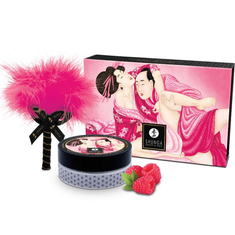 SHUNGA - KIT POLVERE DA MASSAGGIO ALIMENTARE LAMPONE - SHUNGA BODY POWER - Intimo per le occasioni speciali | The Game Lingerie