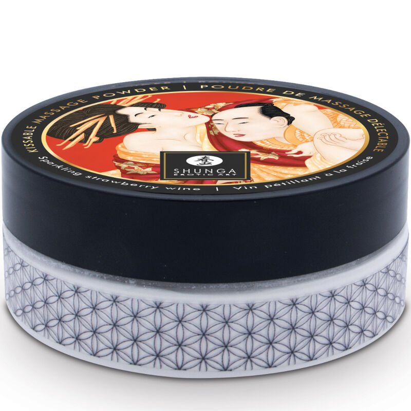 SHUNGA - KIT POLVERE DA MASSAGGIO COMMESTIBILE ALLA FRAGOLA - SHUNGA BODY POWER - Intimo per le occasioni speciali | The Game Lingerie