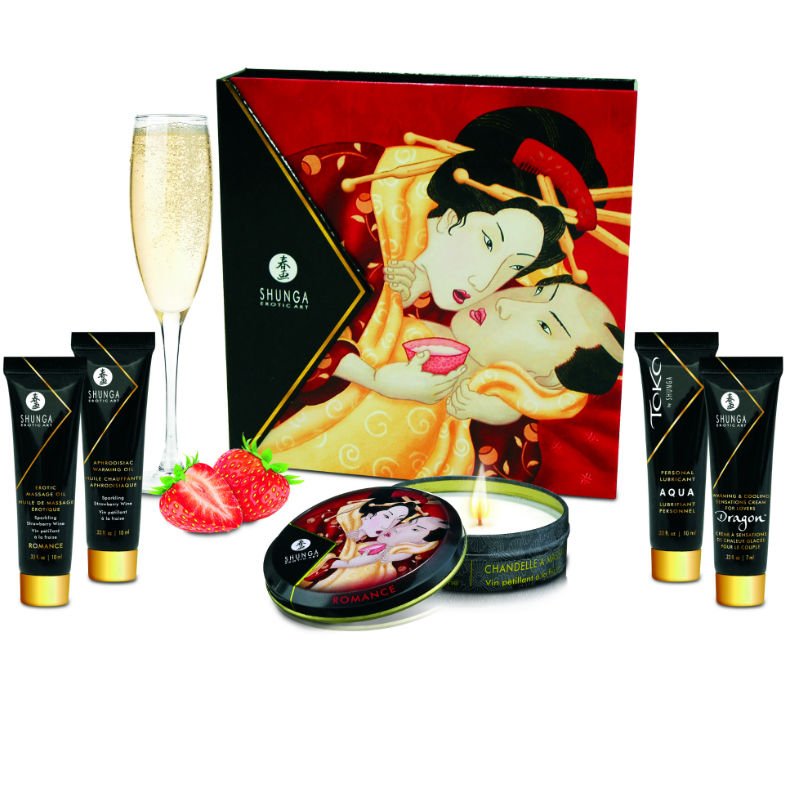 SHUNGA - KIT SEGRETO GEISHA FRAGOLE E CAVA - SHUNGA KITS - Intimo per le occasioni speciali | The Game Lingerie