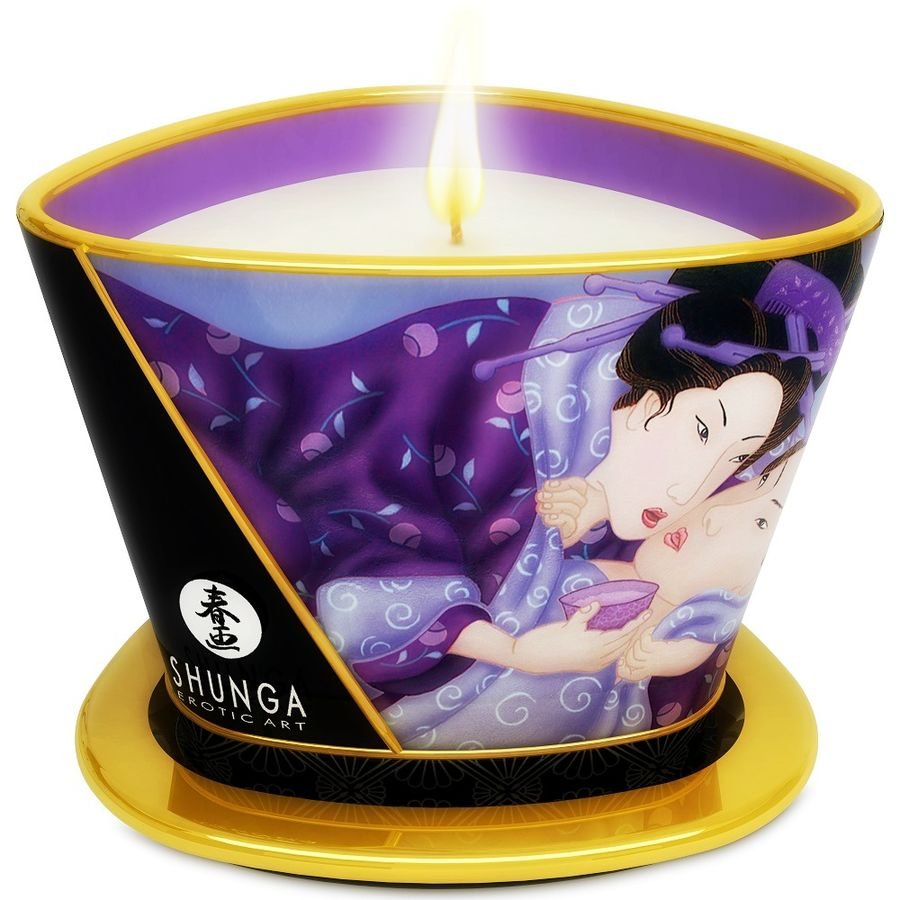 SHUNGA - MINI CARESS BY CANDELIGHT CANDELA DA MASSAGGIO AI FRUTTI ESOTICI 170 ML - SHUNGA CANDLES - Intimo per le occasioni speciali | The Game Lingerie