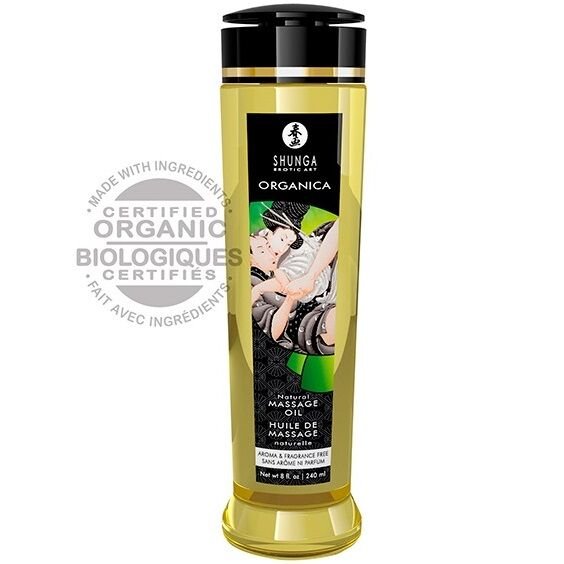 SHUNGA - OLIO DA MASSAGGIO BIOLOGICO NATURALE 240 ML - SHUNGA OILS - Intimo per le occasioni speciali | The Game Lingerie