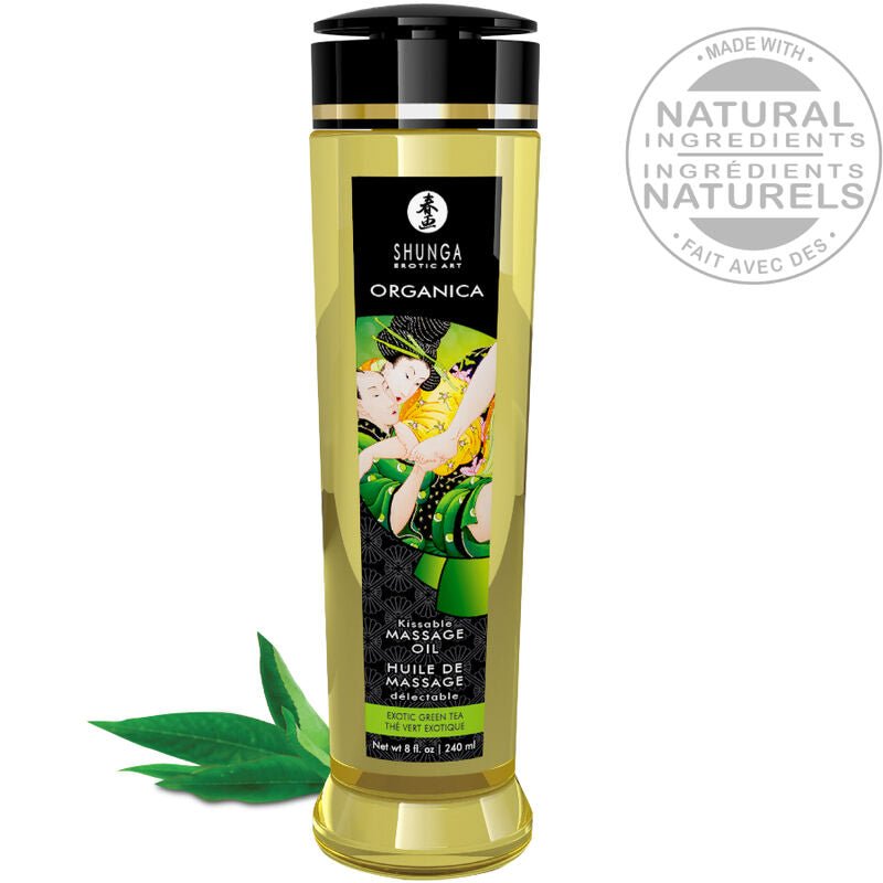SHUNGA - OLIO DA MASSAGGIO BIOLOGICO TÈ VERDE 240 ML - SHUNGA OILS - Intimo per le occasioni speciali | The Game Lingerie