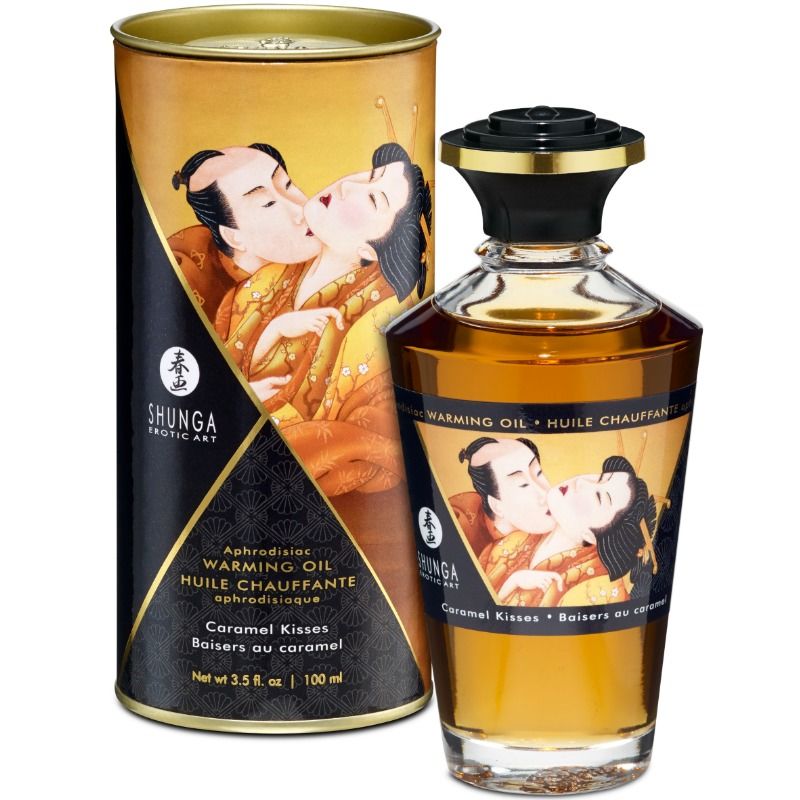 SHUNGA - OLIO DA MASSAGGIO CON EFFETTO CALORE SAPORE CARAMELLO 100 ML - SHUNGA OILS - Intimo per le occasioni speciali | The Game Lingerie