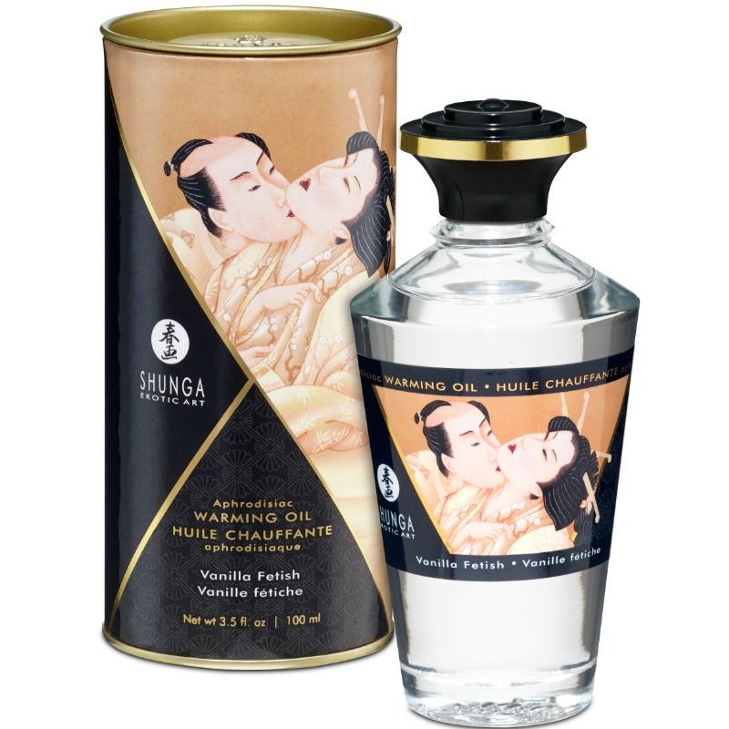 SHUNGA - OLIO DA MASSAGGIO EFFETTO CALDO AL GUSTO VANIGLIA FETISH 100 ML - SHUNGA OILS - Intimo per le occasioni speciali | The Game Lingerie