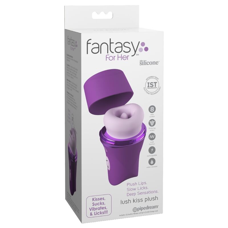 Stimolatore Clitorideo con Tecnologia di Suzione e Lingua Lush Kiss Plush Purple | Fantasy For Her - FANTASY FOR HER - Intimo per le occasioni speciali | The Game Lingerie