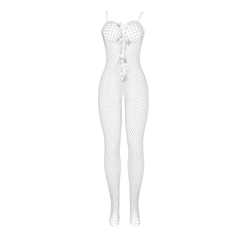SUBBLIME - 951740 BODYSTOCKING BIANCO A RETE SENZA CAVALLO CON FIOCCHI TAGLIA UNICA - SUBBLIME BODYSTOCKINGS - Intimo per le occasioni speciali | The Game Lingerie