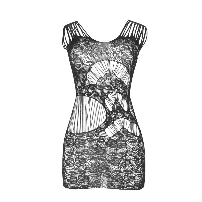 SUBBLIME - 951771 VESTITO LUNGO CON SCHIENA APERTA A RETE NERO TAGLIA UNICA - SUBBLIME DRESSES - Intimo per le occasioni speciali | The Game Lingerie