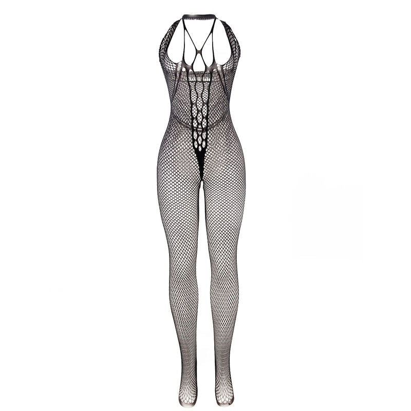 SUBBLIME - 951788 BODYSTOCKING LUNGO A RETE CON SPALLINE SU PETTO E SCHIENA NERO TAGLIA UNICA - SUBBLIME BODYSTOCKINGS - Intimo per le occasioni speciali | The Game Lingerie
