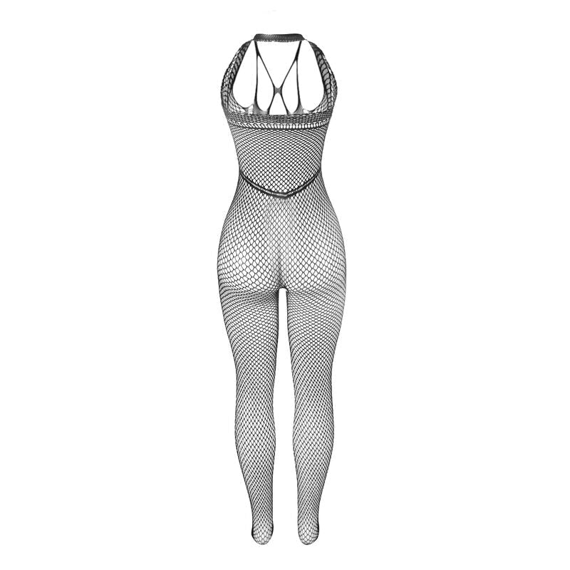 SUBBLIME - 951788 BODYSTOCKING LUNGO A RETE CON SPALLINE SU PETTO E SCHIENA NERO TAGLIA UNICA - SUBBLIME BODYSTOCKINGS - Intimo per le occasioni speciali | The Game Lingerie