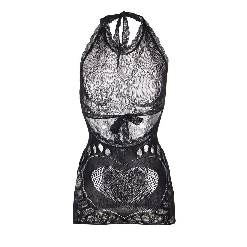 SUBBLIME - 952075 ABITO CORTO A RETE CON SCHIENA E DETTAGLIO A CUORE NERO TAGLIA UNICA - SUBBLIME DRESSES - Intimo per le occasioni speciali | The Game Lingerie