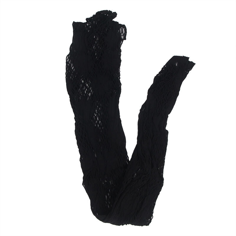 SUBBLIME - 952129 BODYSTOCKING A RETE CON DISEGNO ABITO E DETTAGLI FLOREALI NERO TAGLIA UNICA - SUBBLIME BODYSTOCKINGS - Intimo per le occasioni speciali | The Game Lingerie