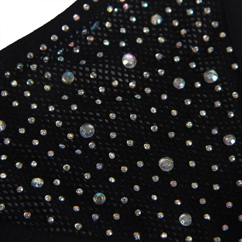 SUBBLIME - 952174 BODYSTOCKING A RETE CON GUANTI E STRASS NERO TAGLIA UNICA - SUBBLIME BODYSTOCKINGS - Intimo per le occasioni speciali | The Game Lingerie