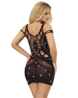 SUBBLIME - 952198 VESTITO A RETE CON DIAMANTI BRILLANTI NERO TAGLIA UNICA - SUBBLIME DRESSES - Intimo per le occasioni speciali | The Game Lingerie