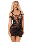 SUBBLIME - 952198 VESTITO A RETE CON DIAMANTI BRILLANTI NERO TAGLIA UNICA - SUBBLIME DRESSES - Intimo per le occasioni speciali | The Game Lingerie