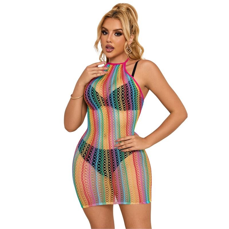 SUBBLIME - 952341 VESTITO A RETE ARCOBALENO TAGLIA UNICA - SUBBLIME DRESSES - Intimo per le occasioni speciali | The Game Lingerie