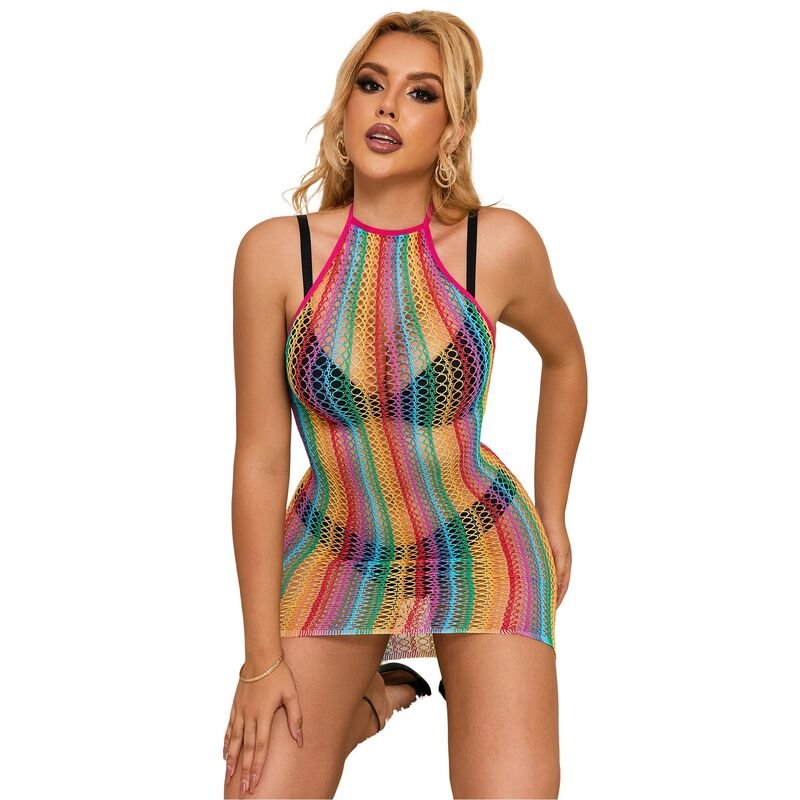 SUBBLIME - 952341 VESTITO A RETE ARCOBALENO TAGLIA UNICA - SUBBLIME DRESSES - Intimo per le occasioni speciali | The Game Lingerie
