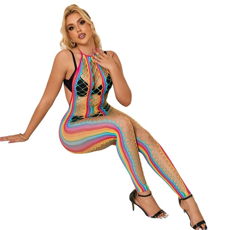 SUBBLIME - 952358 VESTITO A RETE CON COLLO ALTO ARCOBALENO TAGLIA UNICA - SUBBLIME DRESSES - Intimo per le occasioni speciali | The Game Lingerie