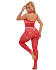 SUBBLIME - 952372 BODYSTOCKING A RETE E PIZZO SENZA CAVALLO CON COLLO ALTO ROSSO TAGLIA UNICA - SUBBLIME BODYSTOCKINGS - Intimo per le occasioni speciali | The Game Lingerie