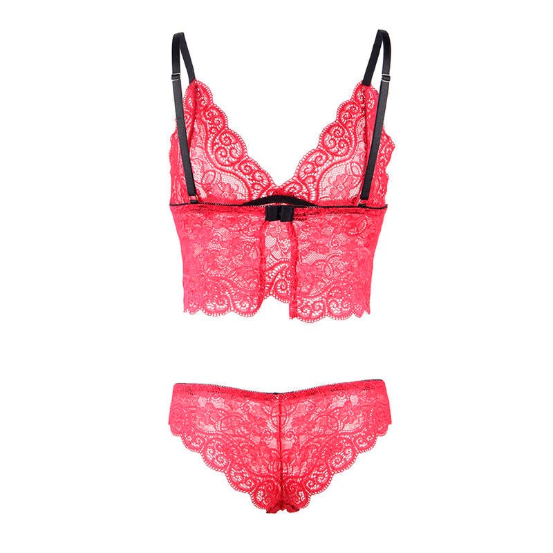 SUBBLIME - 953904 CAMICIA DA NOTTE IN SETA E PIZZO + SLIP ROSSO L/XL - SUBBLIME SETS - Intimo per le occasioni speciali | The Game Lingerie