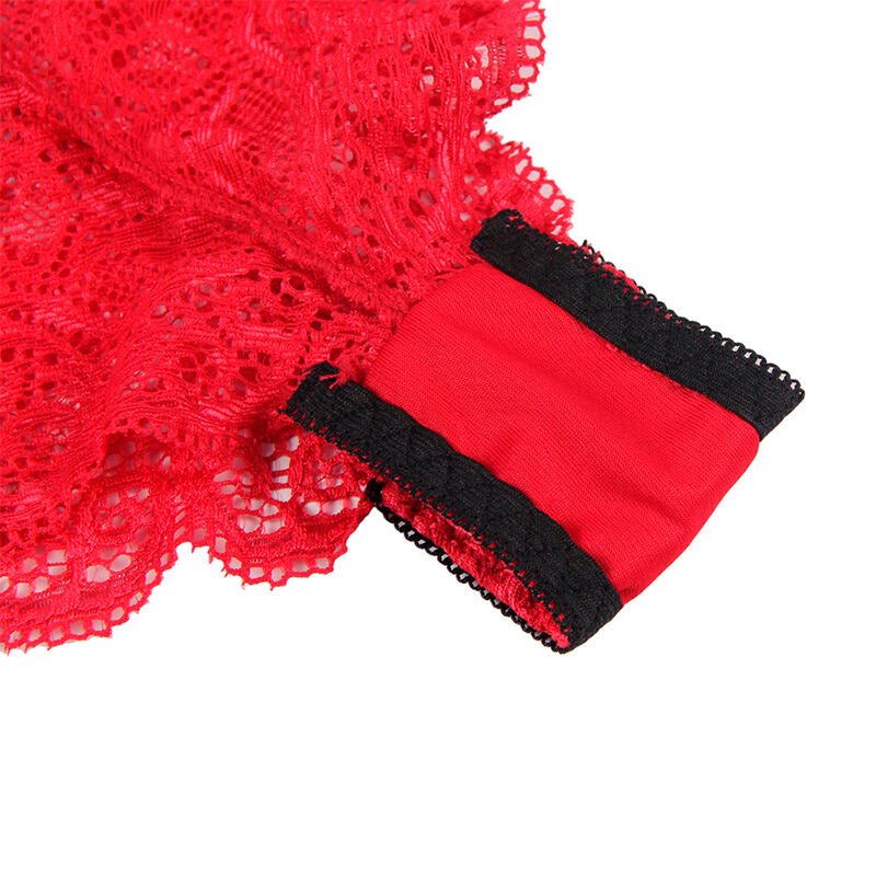 SUBBLIME - 953904 CAMICIA DA NOTTE IN SETA E PIZZO + SLIP ROSSO L/XL - SUBBLIME SETS - Intimo per le occasioni speciali | The Game Lingerie